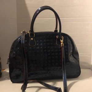 Arcadia Navy Patent Leather Bag